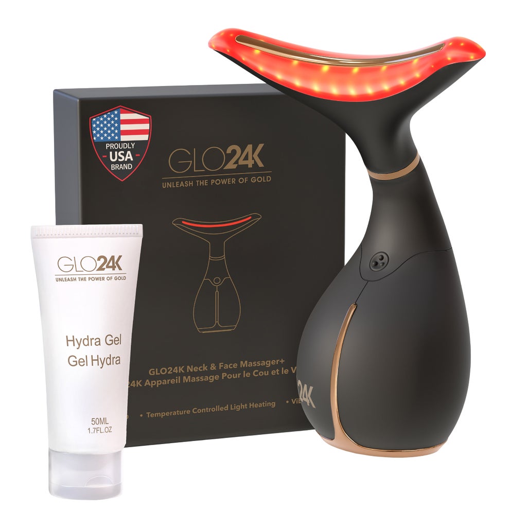GLO24k Skin Rejuvenation Device for Face & Neck + 1.7 fl oz Conductive Hydra Gel - product image