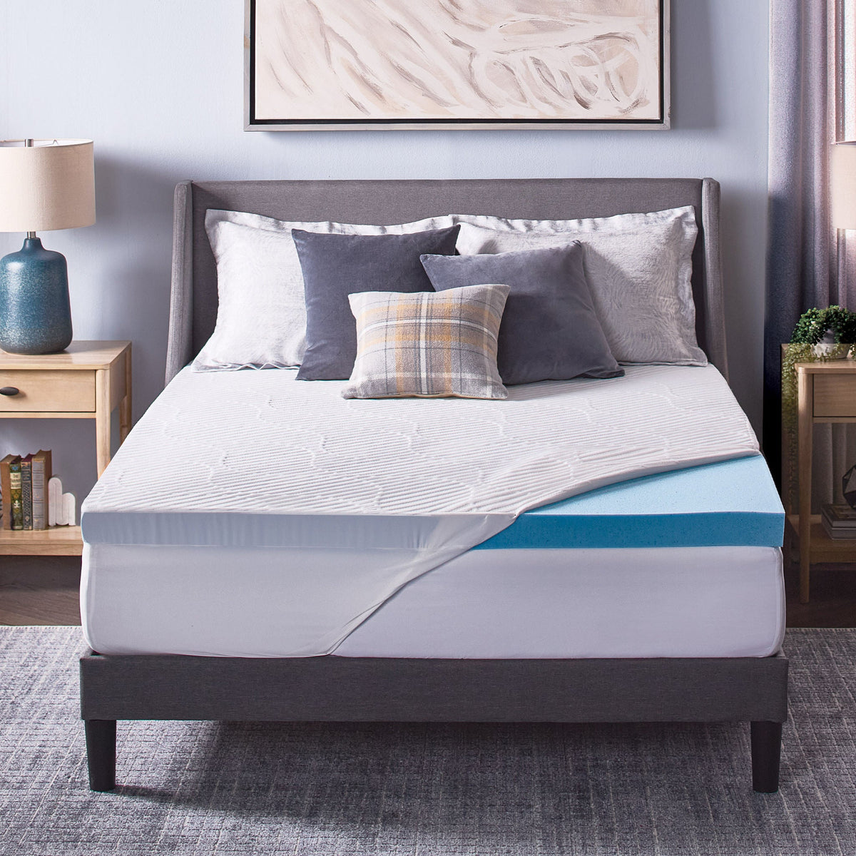 Novaform ComfortLuxe Plus Gel Memory Foam Mattress Topper