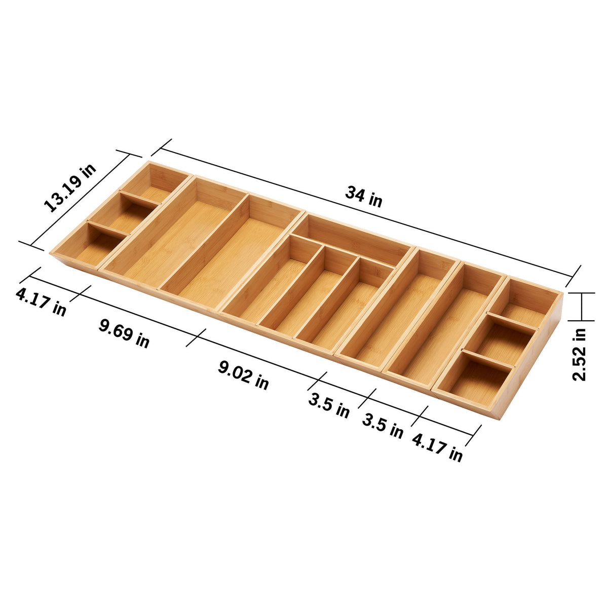 TRINITY 6-piece Bamboo Drawer Organizer