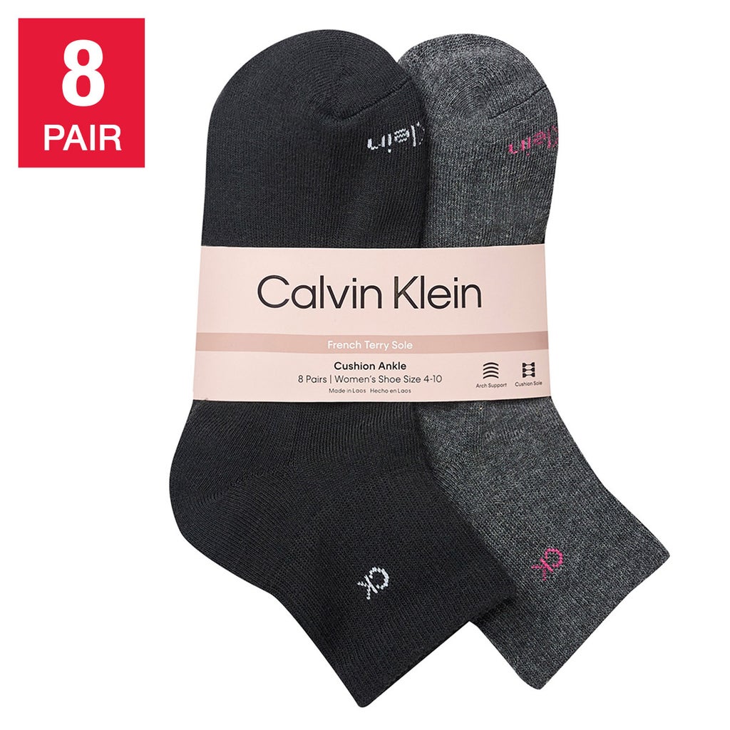 [color:black] Calvin Klein Women's High Quarter Sock, 8-pair - Black - image 4