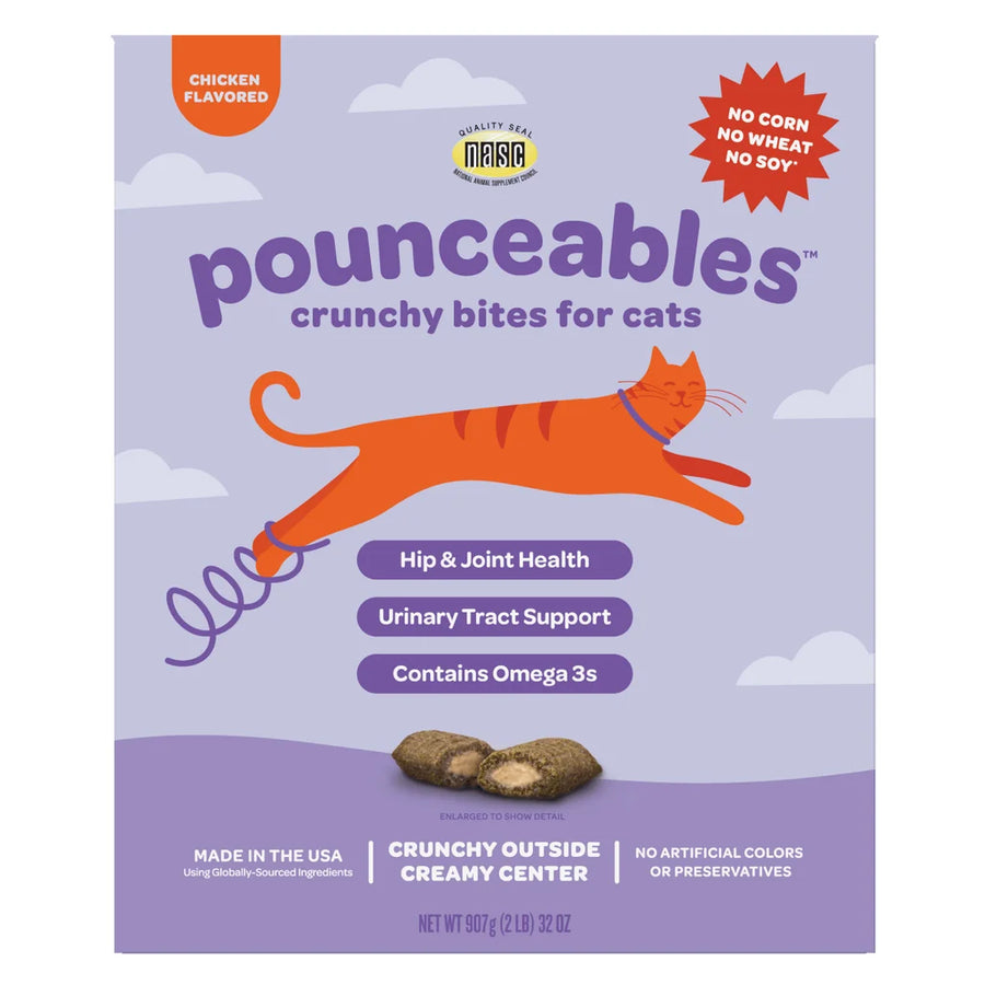 Pounceables Crunchy Bites for Cats, Chicken Flavor, 32oz