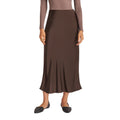 [color:brown (chocolate brown)] Matty M Women's Satin Skirt - Brown (Chocolate Brown) - image 1