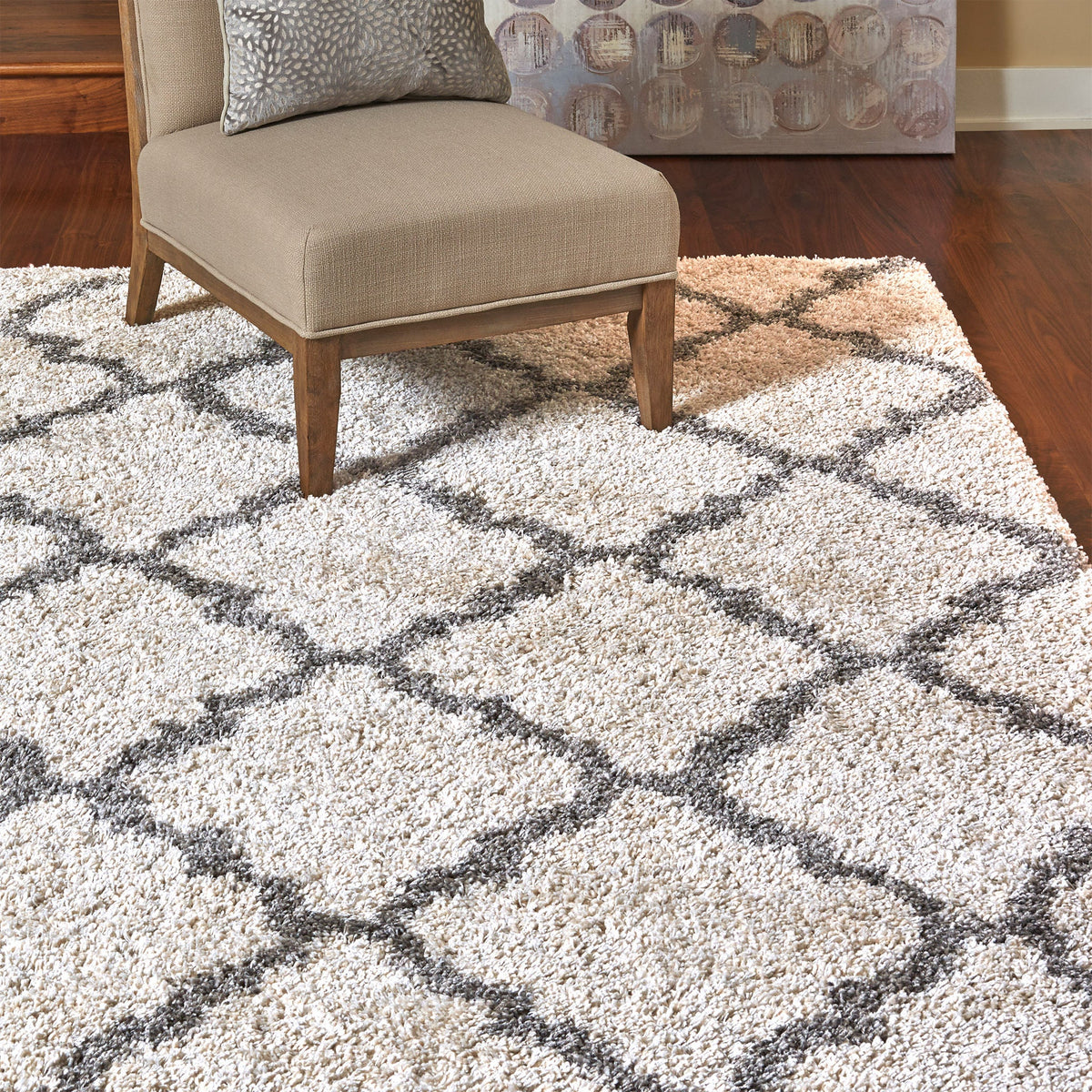 Thomasville Marketplace Luxury Shag Rug Collection, Trellis, 5'3" x 7'5"