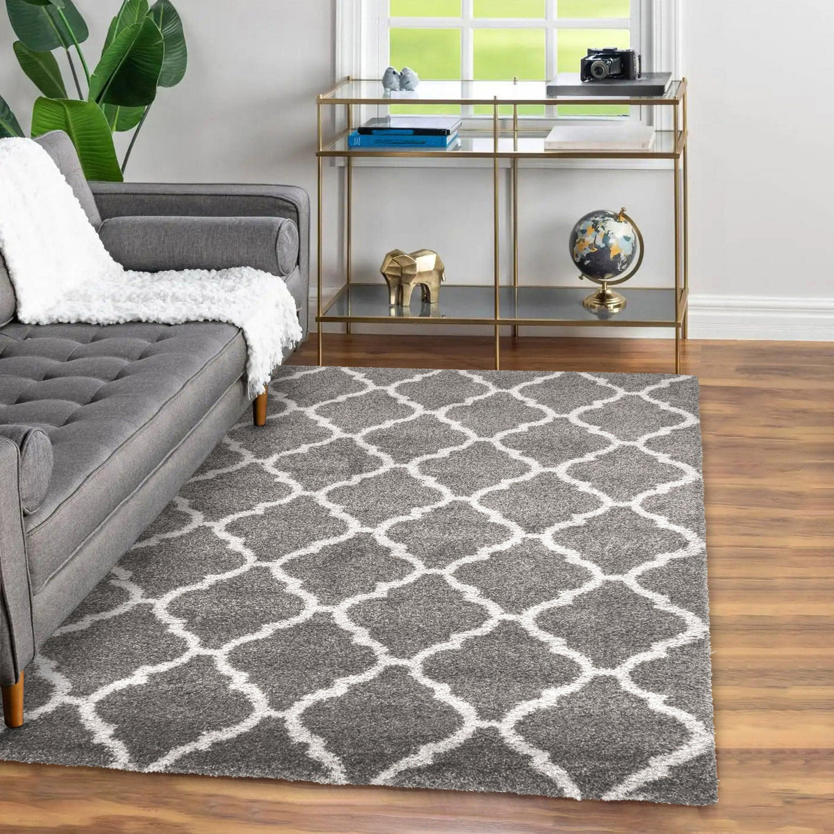 Thomasville Marketplace Luxury Shag Rug Collection, Trellis, 5'3" x 7'5"