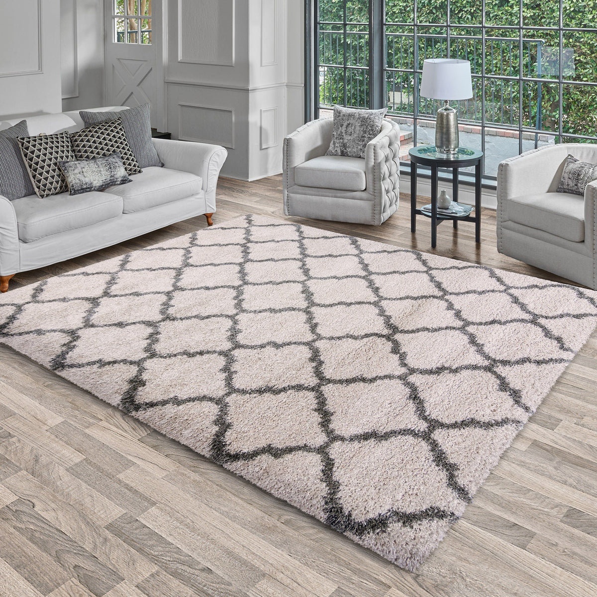 Thomasville Marketplace Luxury Shag Rug Collection, Trellis, 6'6" x 9'6"