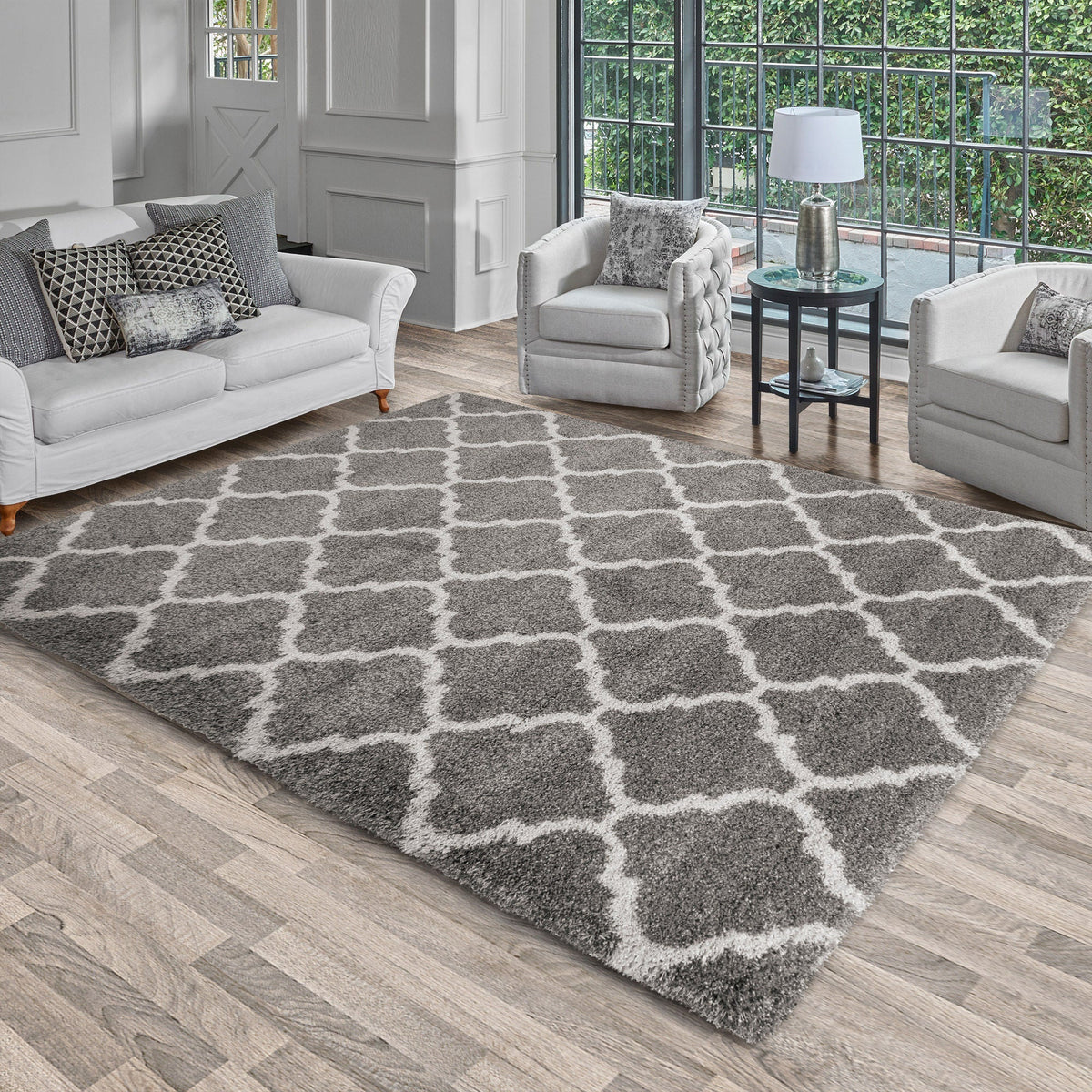 Thomasville Marketplace Luxury Shag Rug Collection, Trellis, 6'6" x 9'6"
