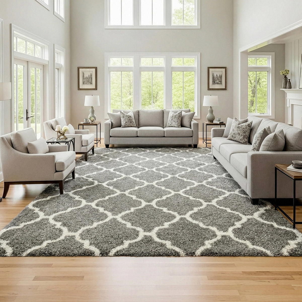 Thomasville Marketplace Luxury Shag Rug Collection, Trellis, 9'5” x 13'