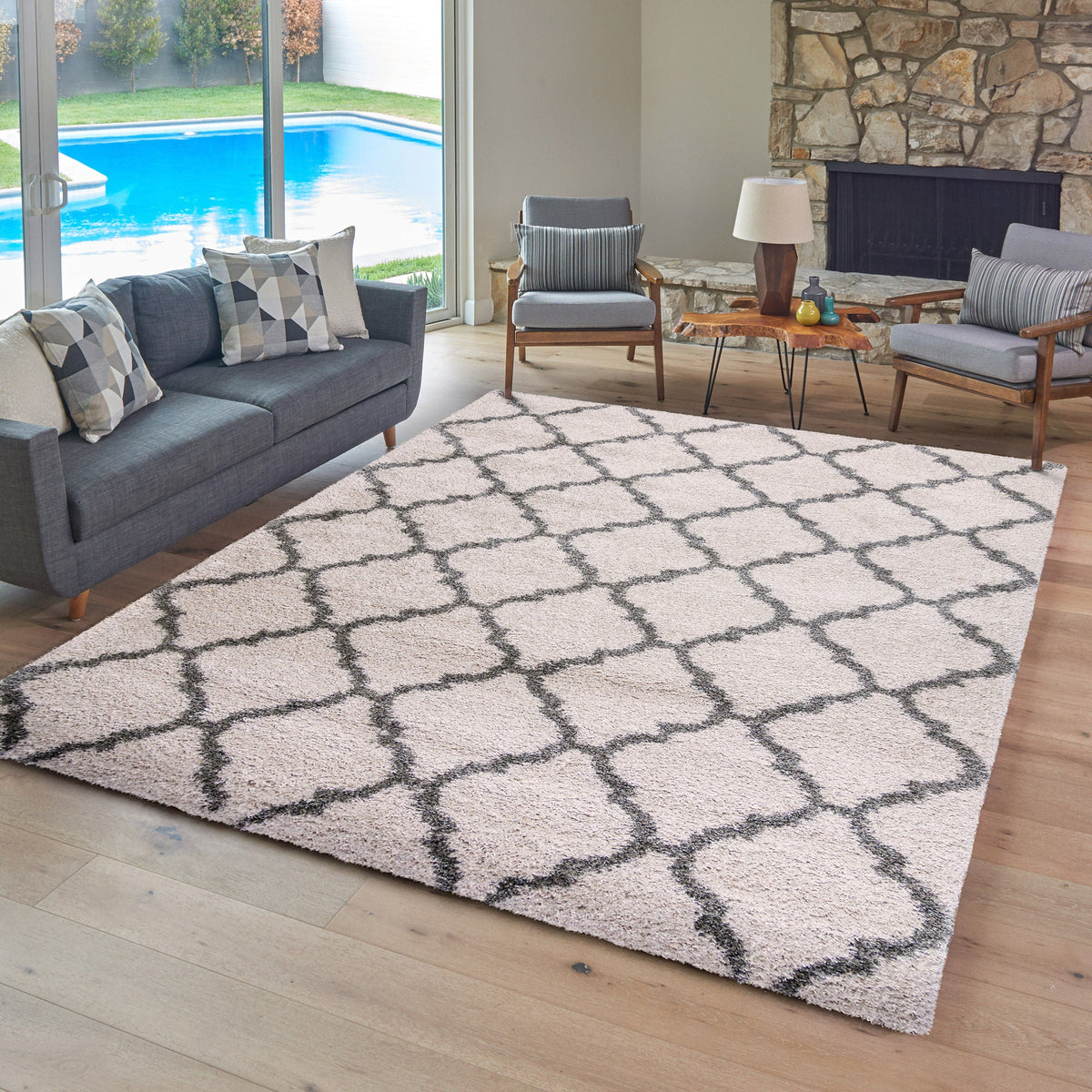 Thomasville Marketplace Luxury Shag Rug Collection, Trellis, 7'10” x 10'