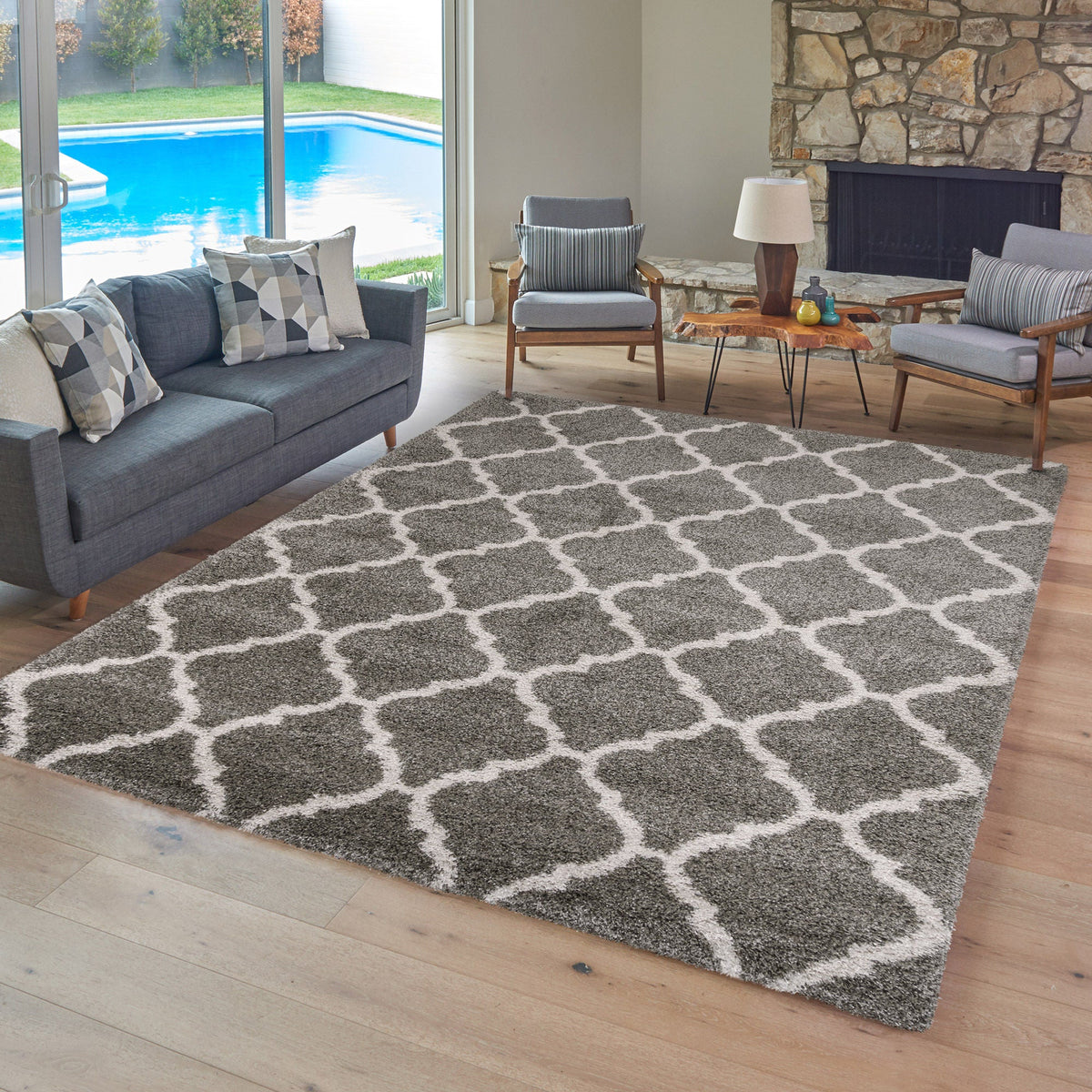 Thomasville Marketplace Luxury Shag Rug Collection, Trellis, 7'10” x 10'