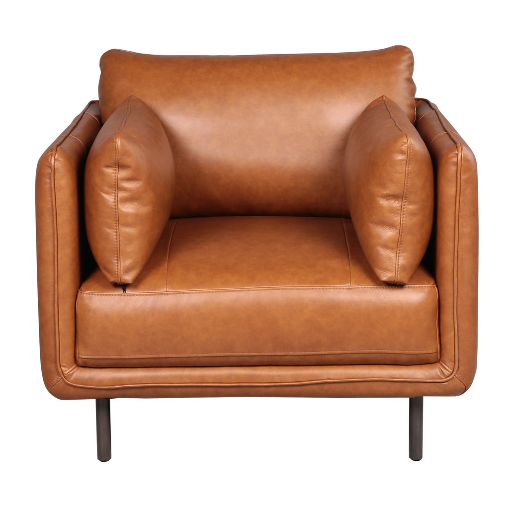 Simone Top Grain Leather Sofa with Two Matching Chairs