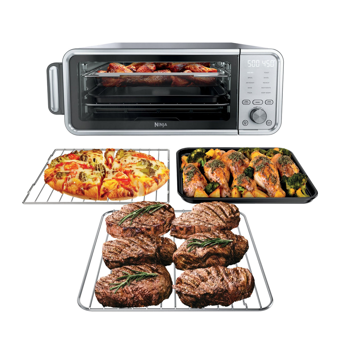 Ninja Flip 10-in-1 Toaster Oven & Air Fryer with Added Broil Rack