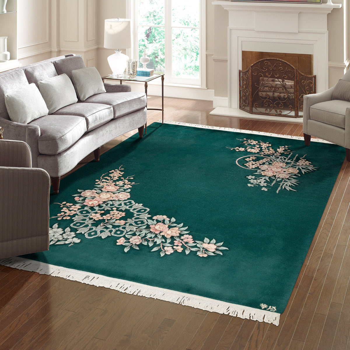 Pagoda Hand Knotted Rug Collection, Jasmin, Green