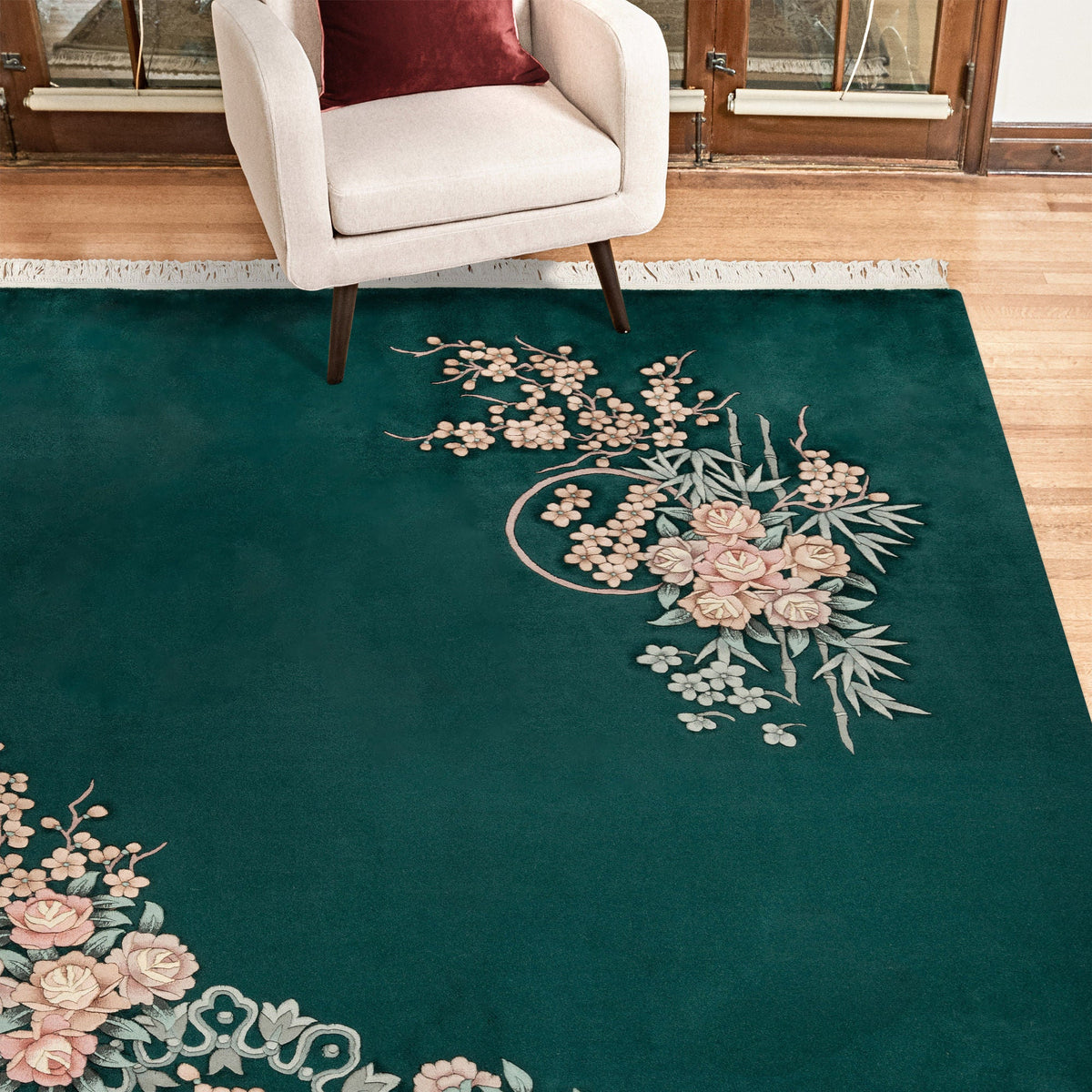 Pagoda Hand Knotted Rug Collection, Jasmin, Green