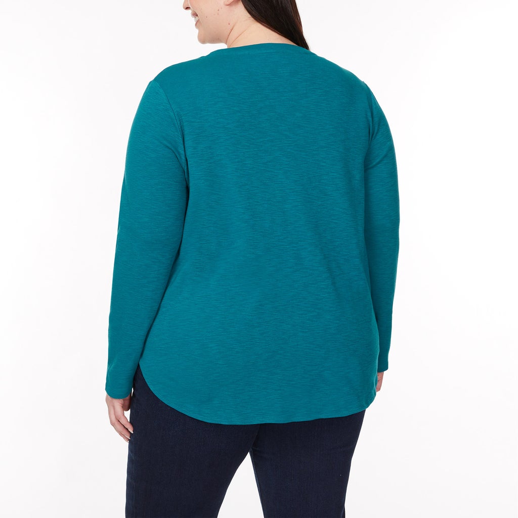 [color:brown] Kirkland Signature Women's Long Sleeve Slub Tee, 2-Pack - Brown - image 18