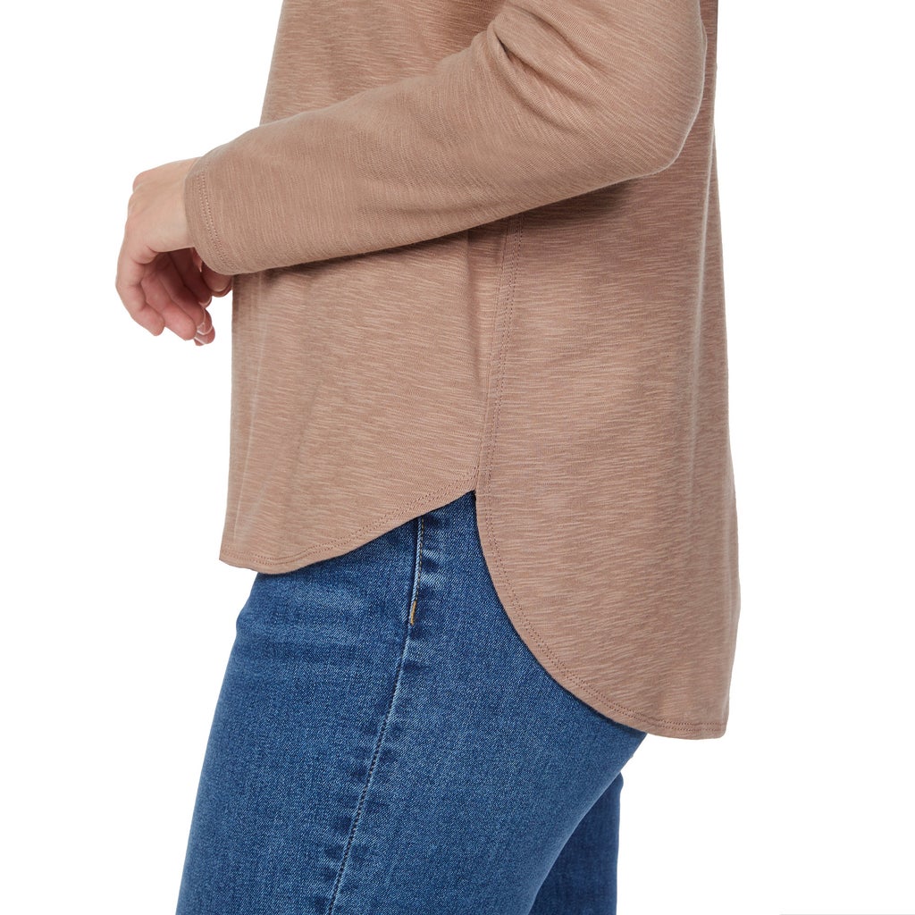 [color:brown] Kirkland Signature Women's Long Sleeve Slub Tee, 2-Pack - Brown - image 19