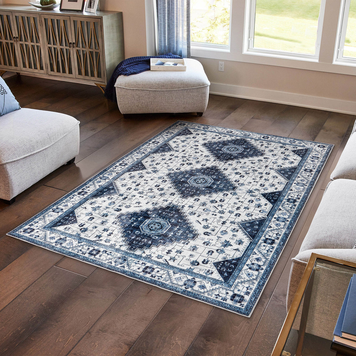 Wyatt & Ash Washable Indoor Area Rug, Cyrus 6'6" x 9'6"