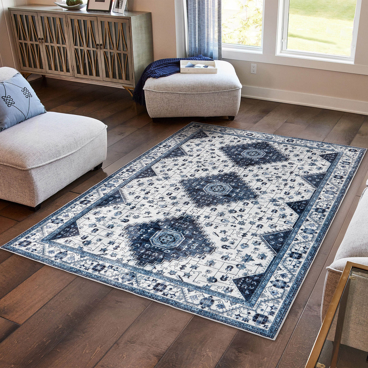 Wyatt & Ash Washable Indoor Area Rug, Cyrus 7'10" x 10'