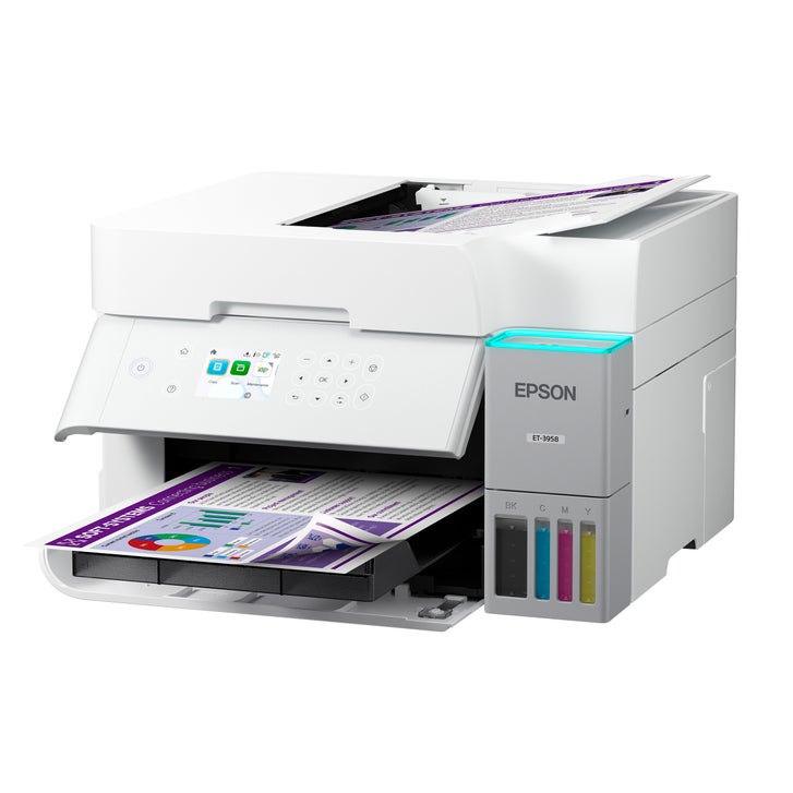 Epson EcoTank ET-3958 Wireless All-in-One Color Supertank Printer, White – image 4