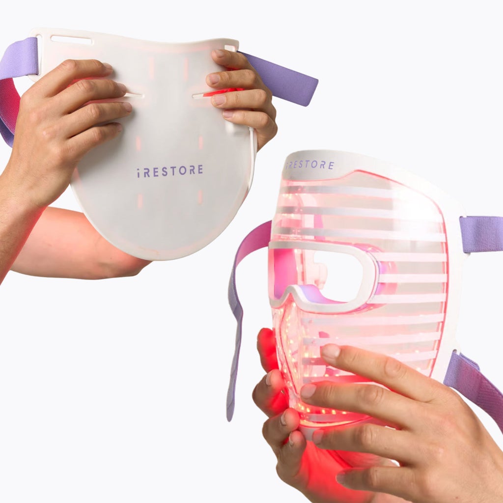 iRESTORE LED Red Light Therapy Face Mask with Neck and Chest Device, Anti-Aging - product image