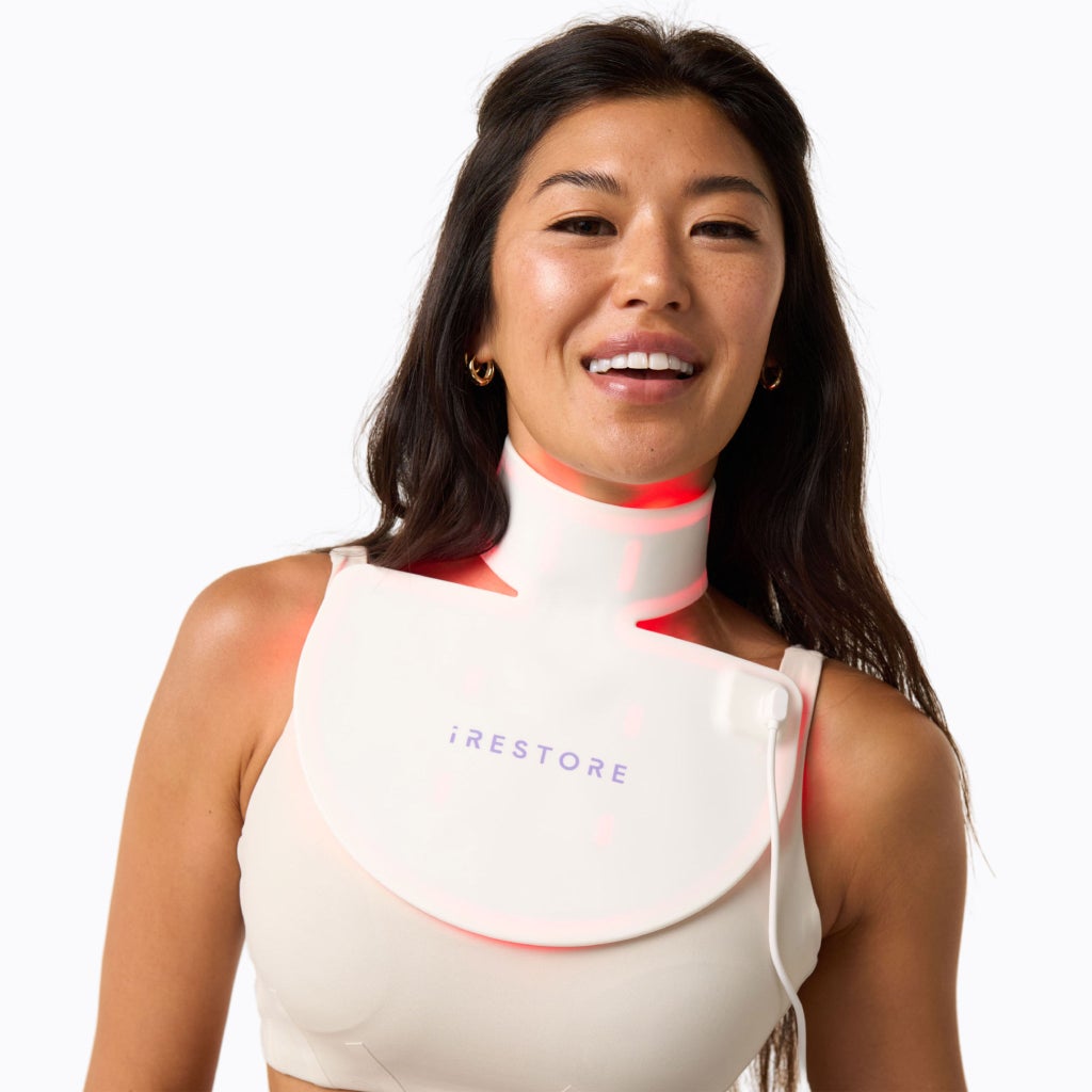 iRESTORE LED Red Light Therapy Face Mask with Neck and Chest Device, Anti-Aging - product image