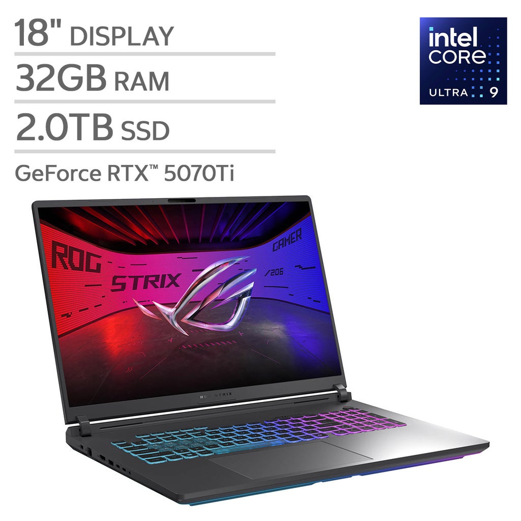 ASUS ROG Strix G18 18" Gaming Laptop - Intel Core Ultra 9 Processor 275HX - GeForce RTX 5070TI, 2.5K 240Hz/3ms Nebula Display - 32GB RAM, 2TB SSD - Windows 11 Home – image 1