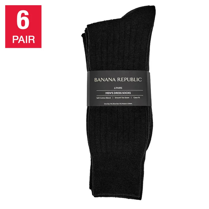 Banana Republic Men's Dress Sock, 6-pair