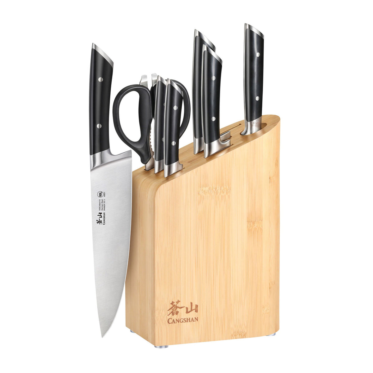 Cangshan Rainier Series German Steel Forged 8-piece Knife Block Set