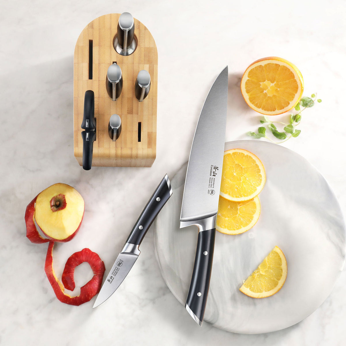 Cangshan Rainier Series German Steel Forged 8-piece Knife Block Set