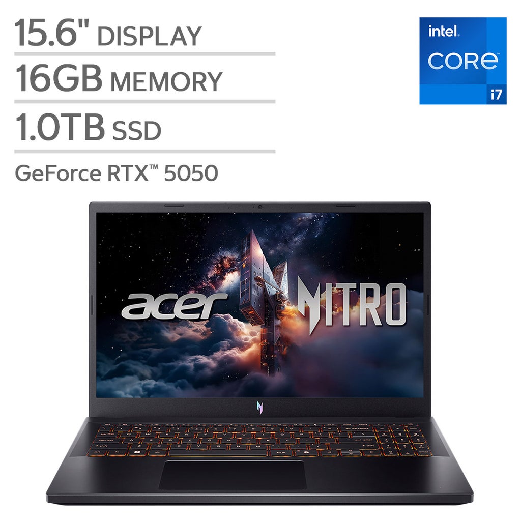Acer Nitro V 15.6" Gaming Laptop - Intel Core i7-13620H Processor - NVIDIA GeForce RTX 5050 Laptop GPU - Full HD IPS 165Hz Display - 16GB DDR4 - 1TB PCIe Gen 4 SSD - Windows 11 Home – image 1