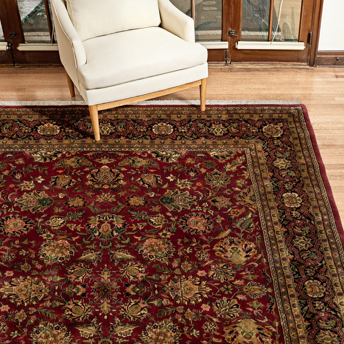 Montacute Hand Knotted Rug Collection, St. Mortiz Burgundy