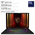 MSI Crosshair 18 HX AI 18" Gaming Laptop - Intel Core Ultra 9 275HX - NVIDIA RTX 5070 - 2560x1600 - 32GB RAM - 1TB SSD - Windows 11 Home – image 1