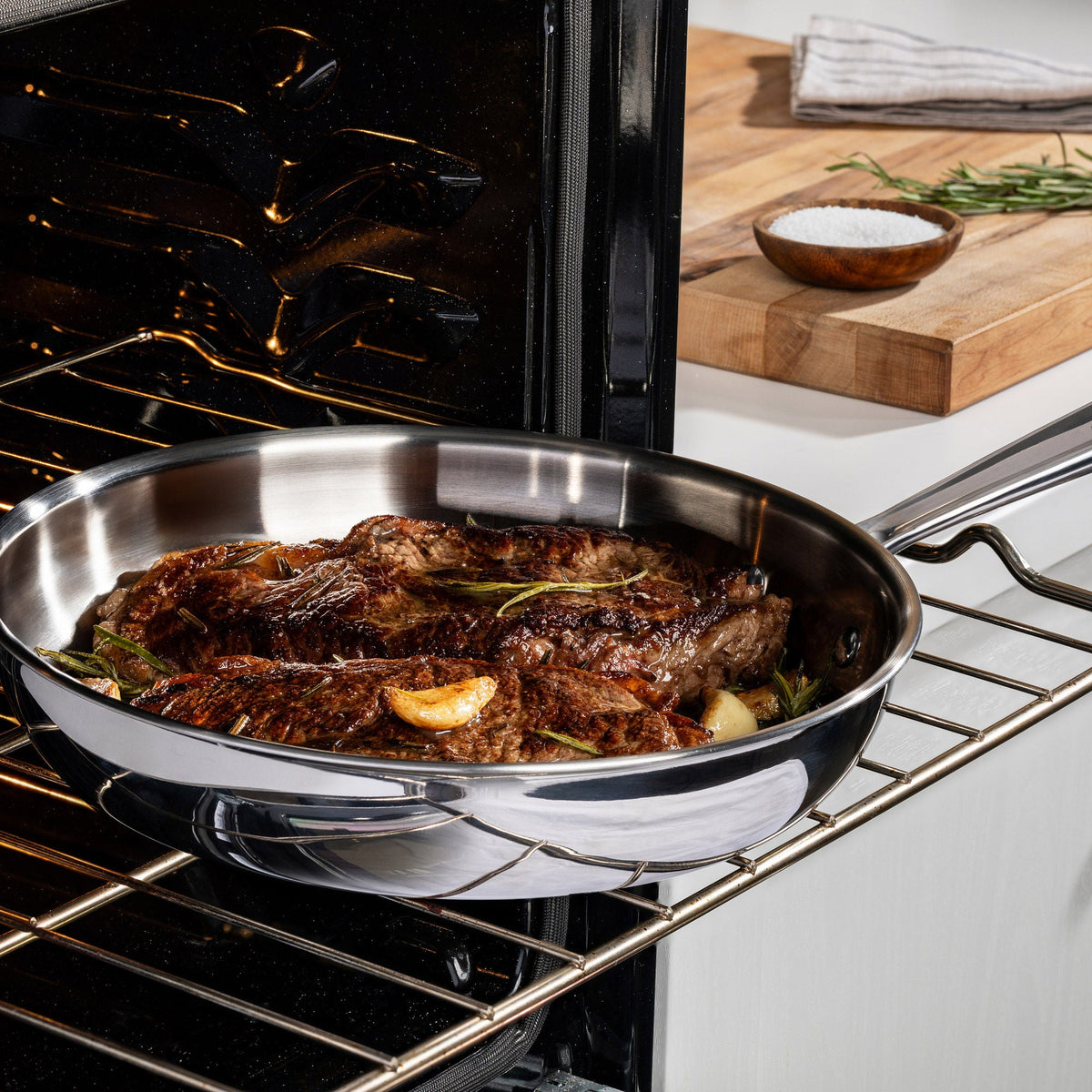 T-fal Pro Tri-Ply Stainless Steel 3-piece Frypan Set