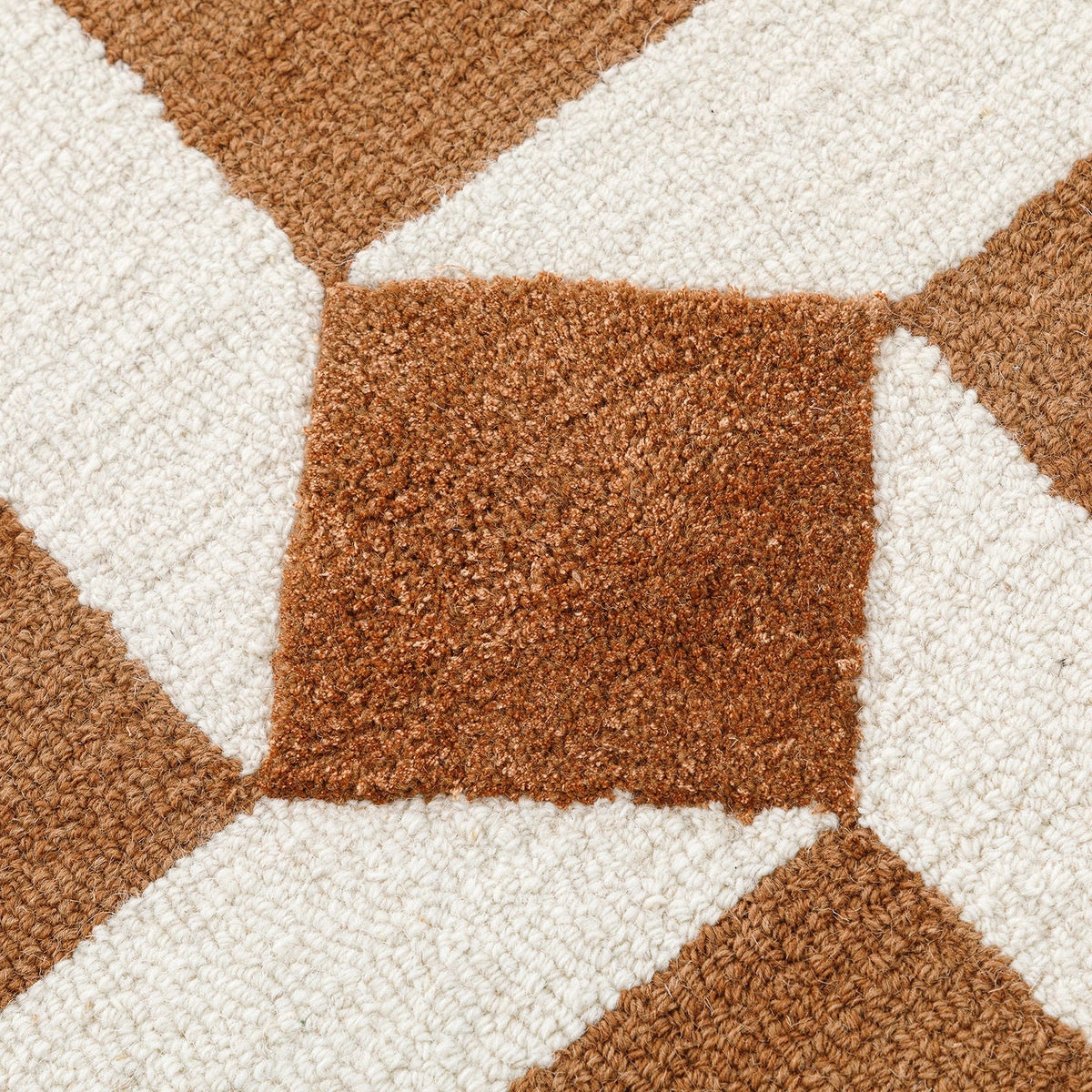 Obeetee Retro Hand Tufted Wool Area Rug, Nova Rust