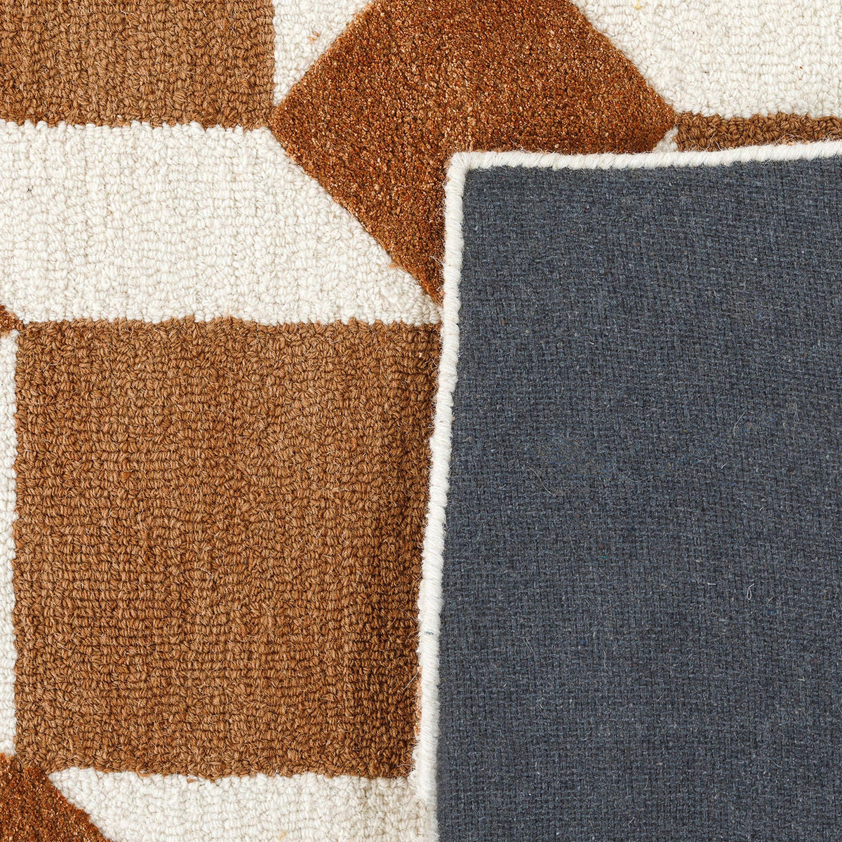 Obeetee Retro Hand Tufted Wool Area Rug, Nova Rust