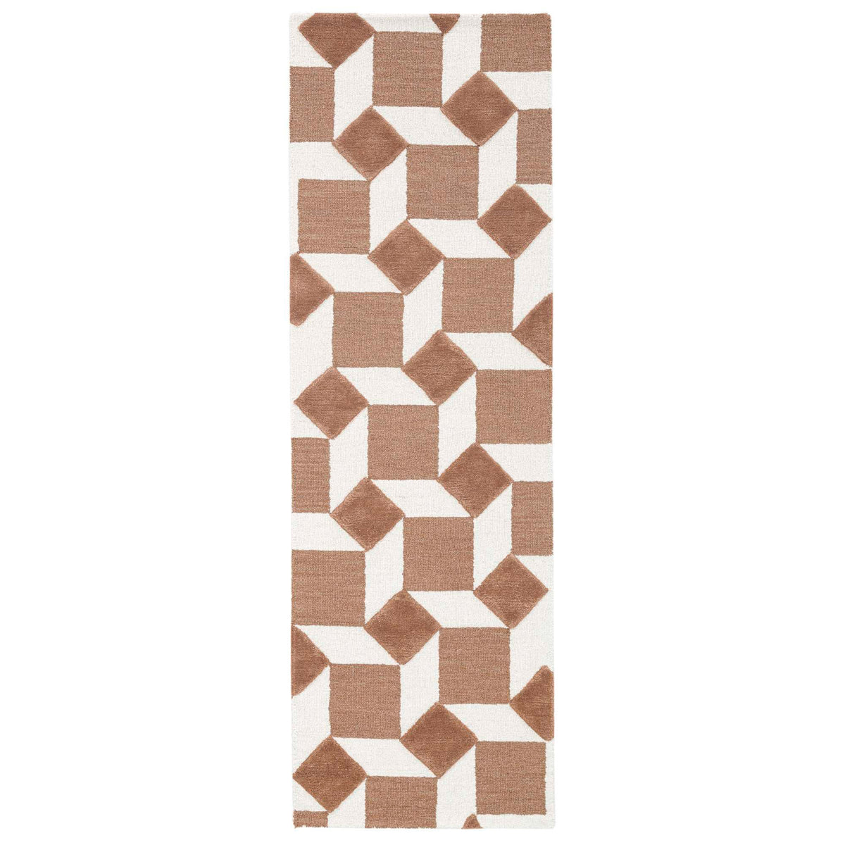 Obeetee Retro Hand Tufted Wool Area Rug, Nova Rust