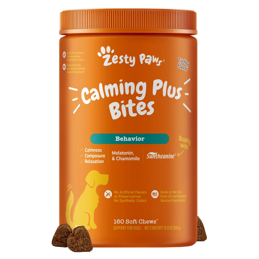 Zesty Paws Calming Plus for Dogs, Turkey Flavor, 160-count