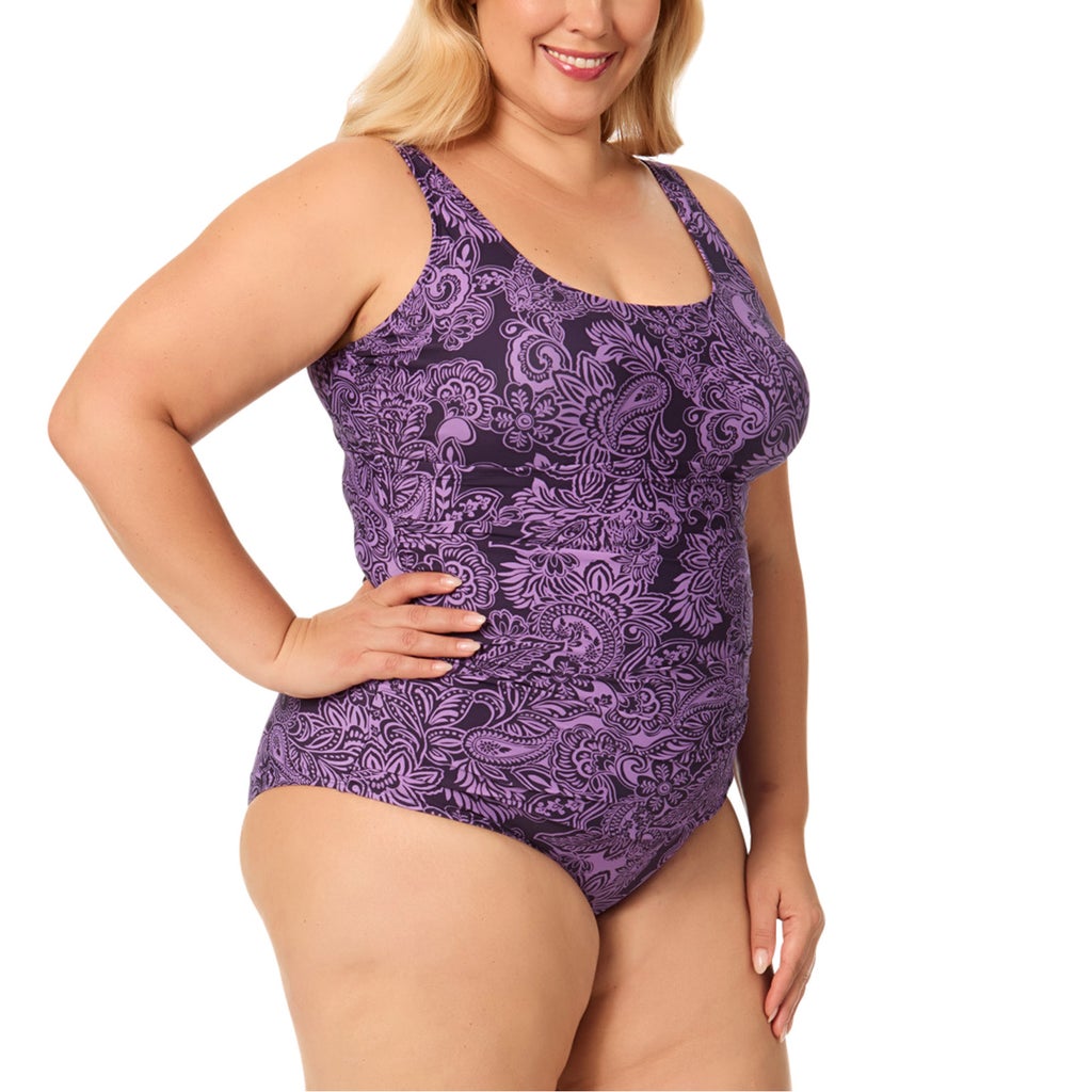 [color:purple] Lands' End Women's One-Piece Swimsuit - Purple - image 6