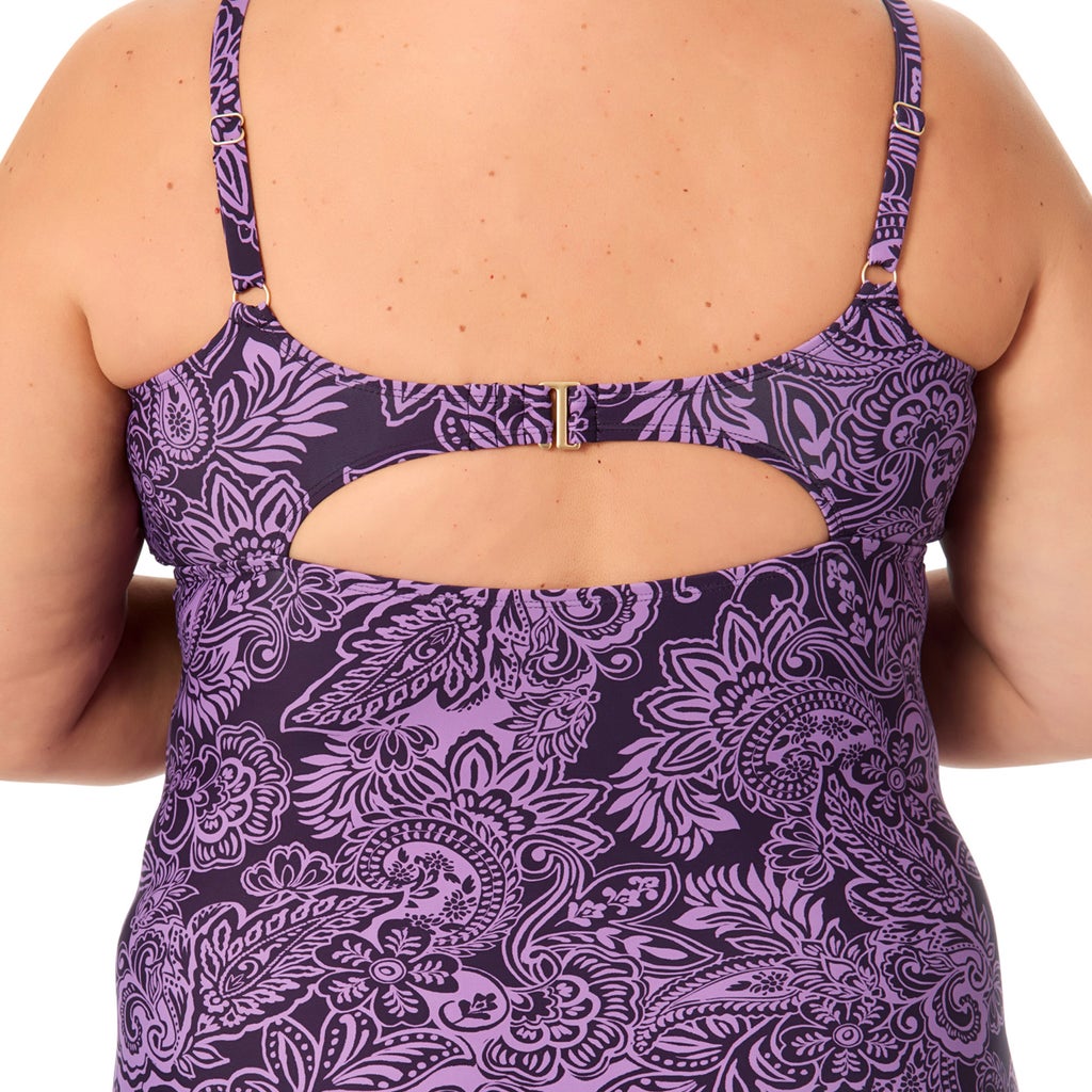 [color:purple] Lands' End Women's One-Piece Swimsuit - Purple - image 8