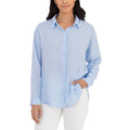 [color:blue] BlankNYC Women's Linen Blend Button Up Shirt - Blue - image 1