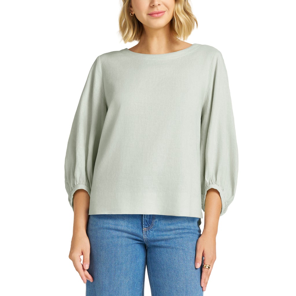 [color:green] Matty M Women's Linen Blend Top - Green - image 6