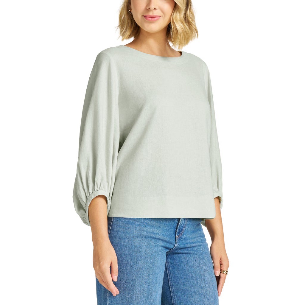 [color:green] Matty M Women's Linen Blend Top - Green - image 3