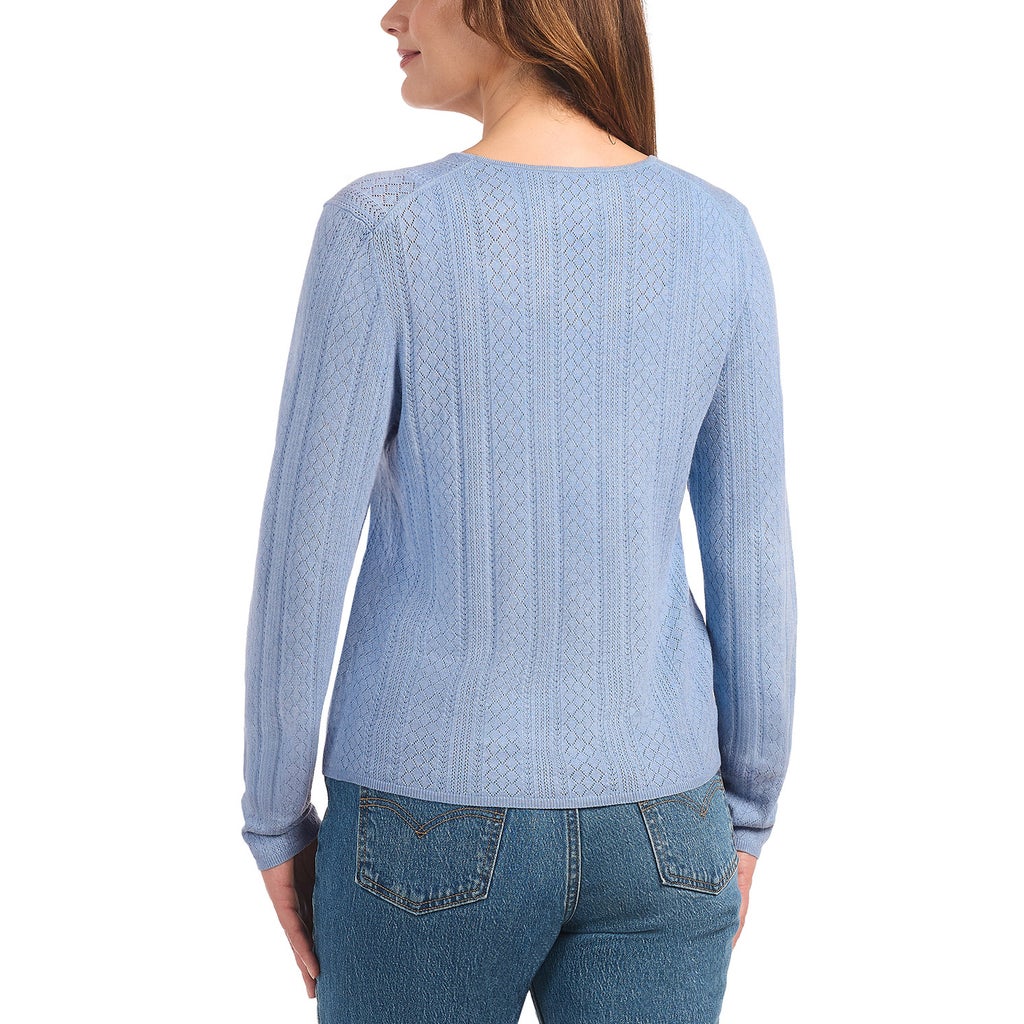 [color:light blue] Hilary Radley Women's Tie Front Cardigan - Light Blue - image 2