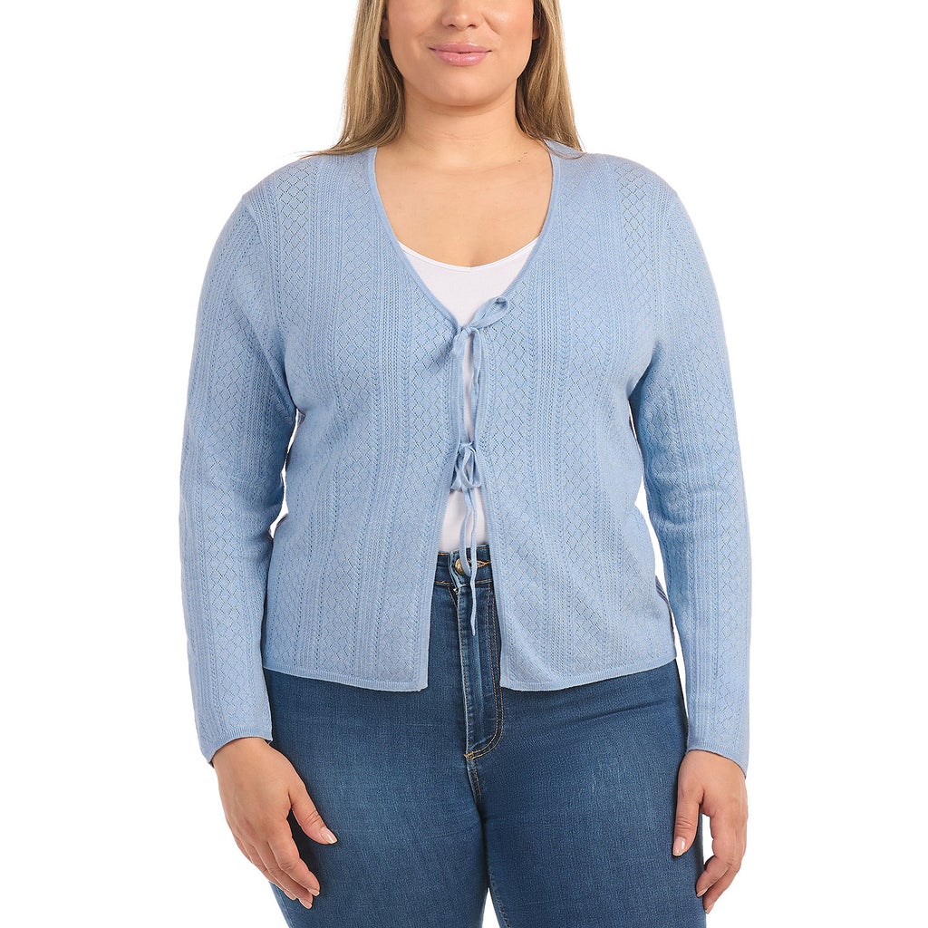 [color:light blue] Hilary Radley Women's Tie Front Cardigan - Light Blue - image 5