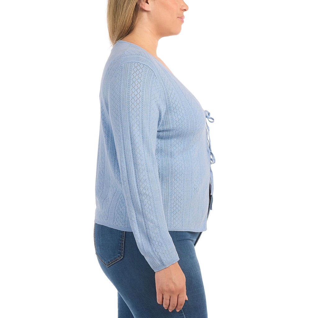 [color:light blue] Hilary Radley Women's Tie Front Cardigan - Light Blue - image 7