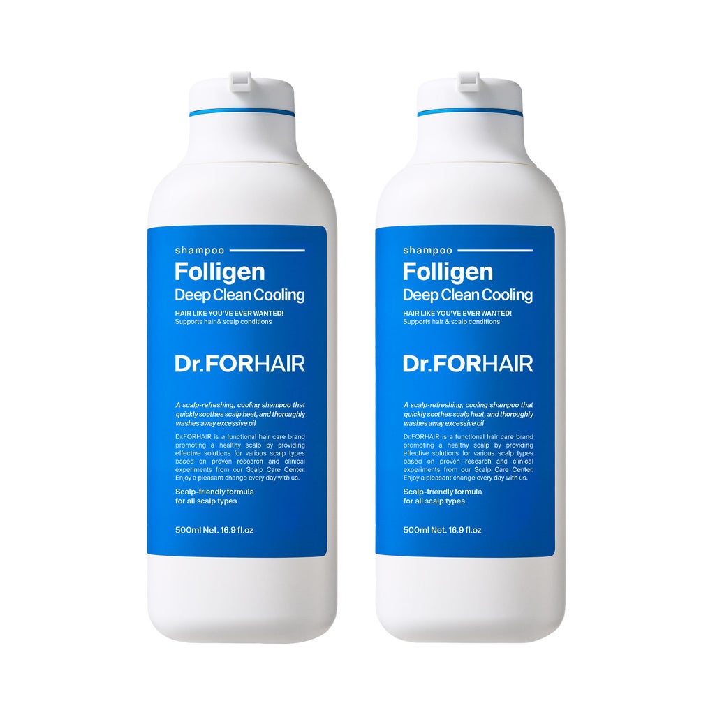 Dr.FORHAIR Folligen Deep Clean Cooling Shampoo, 16.9 fl oz, 2-pack - product image