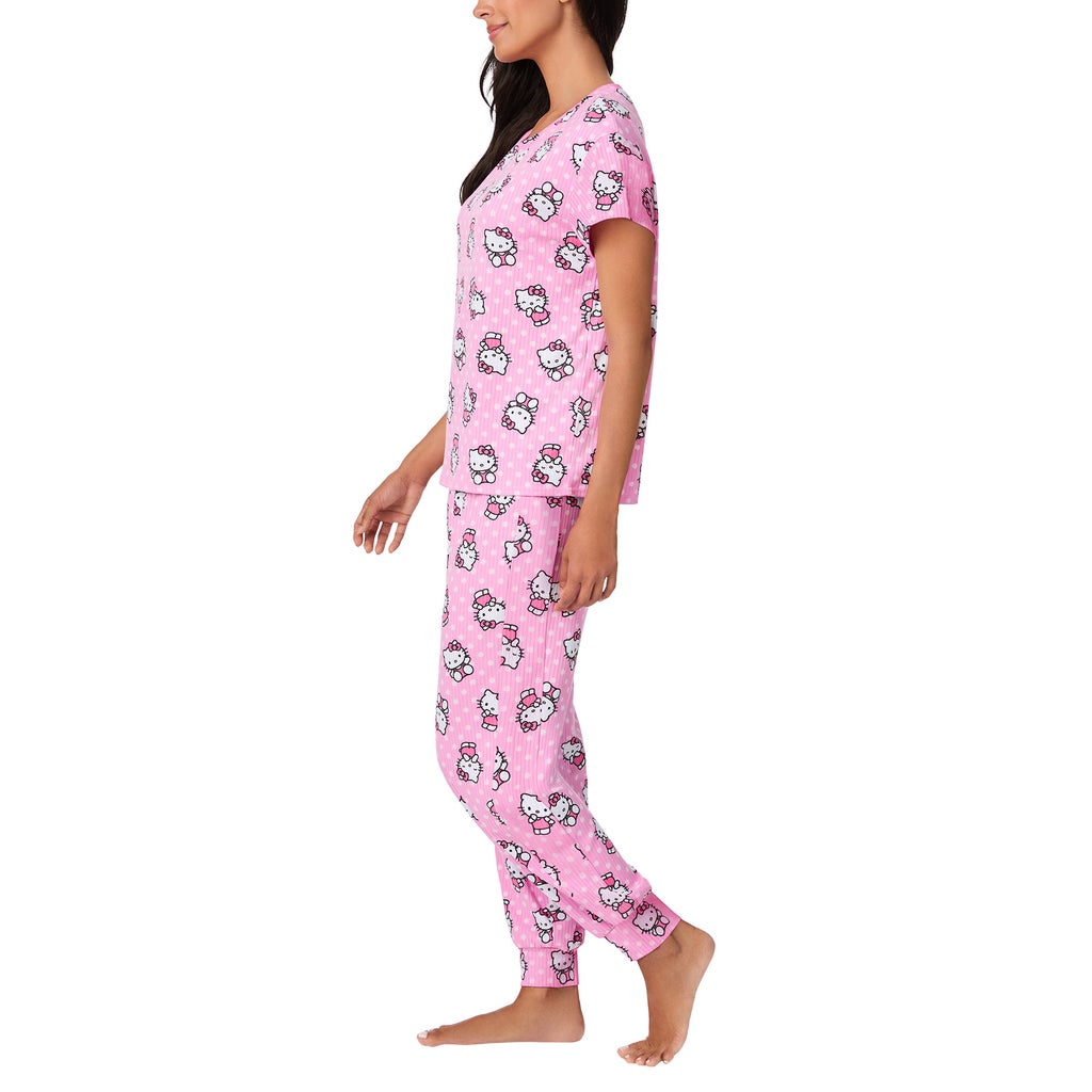 [color:pink (hello kitty)] Character Women's 2-Piece Pajama Set - Pink (Hello Kitty) - image 2