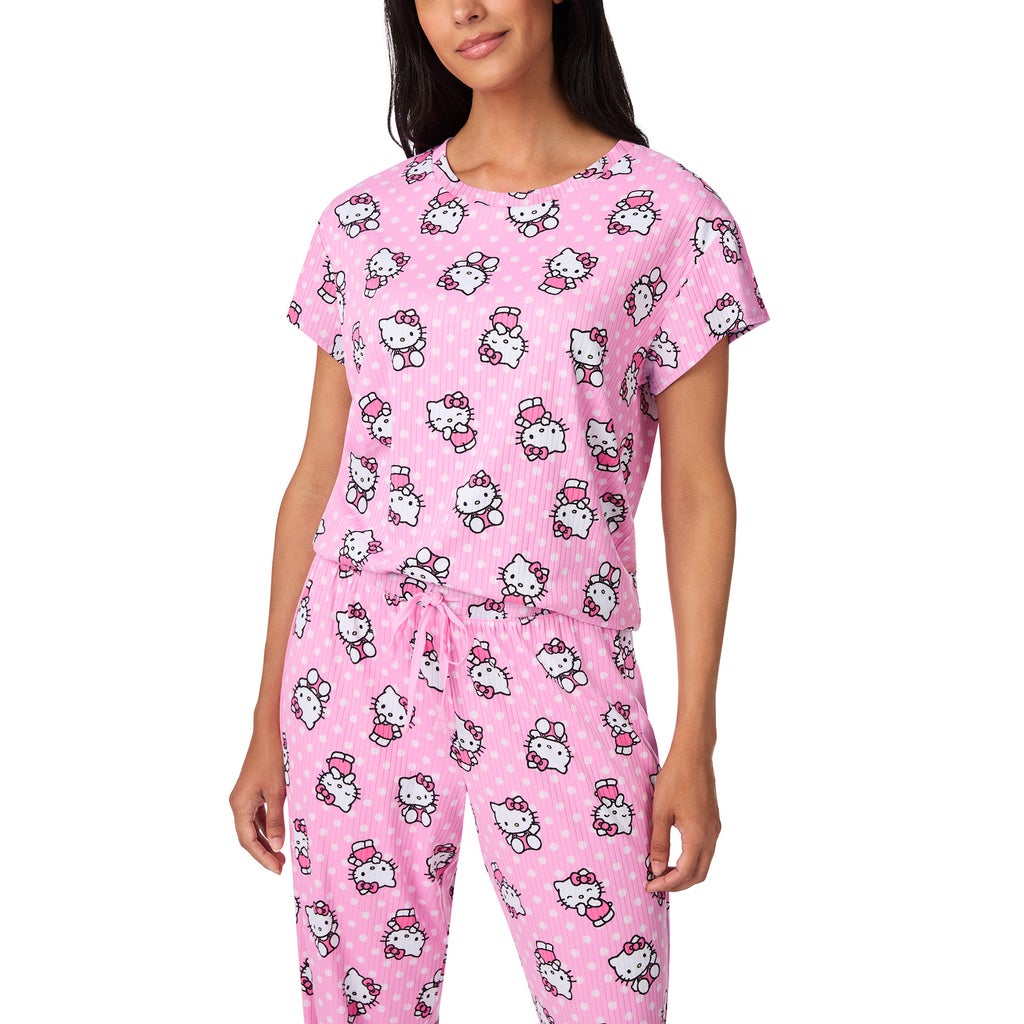 [color:pink (hello kitty)] Character Women's 2-Piece Pajama Set - Pink (Hello Kitty) - image 4