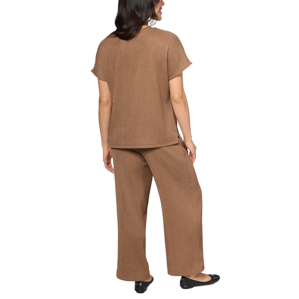 [color:light brown] Jones New York Women's Textured Crop Set - Light Brown - image 8