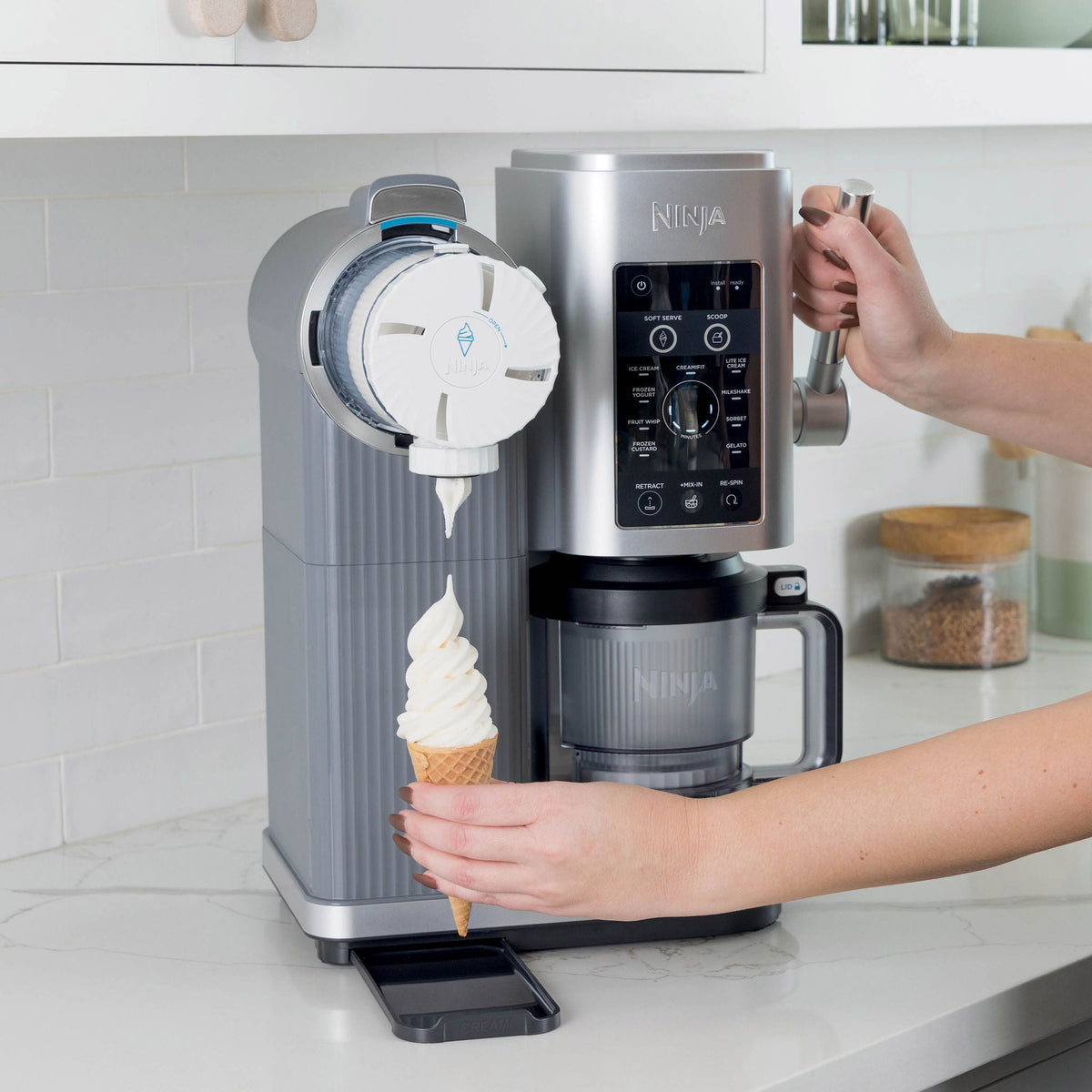 Ninja CREAMi Scoop and Swirl Ice Cream and Soft Serve Maker, 13 One-Touch Programs, Costco Shop Card Included