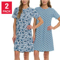 [color:blue] Vera Bradley Women's Cotton Sleep Shirt, 2-pack - Blue - image 1
